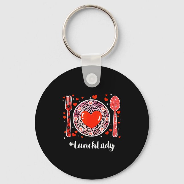 #lunchlady Lunch Lady Women Matching Happy Valenti Key Ring (Front)