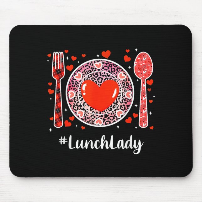 #lunchlady Lunch Lady Women Matching Happy Valenti Mouse Mat (Front)