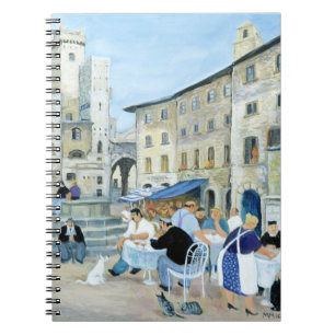 Lunchtime in a Market Square Tuscany Notebook