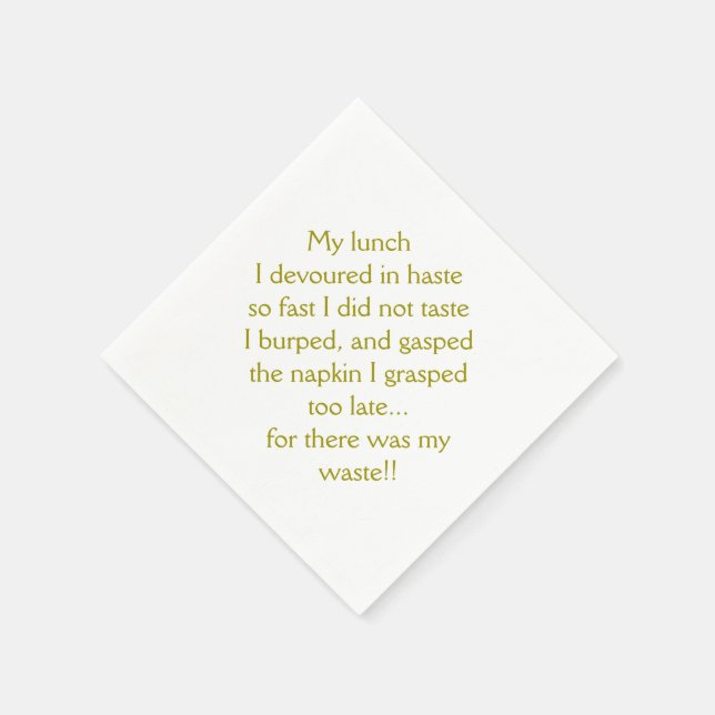 Lunchtime Limerick Napkin (Corner)