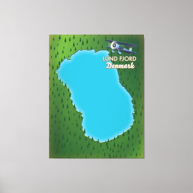 Lund Fjord Denmark map Canvas Print (Front)