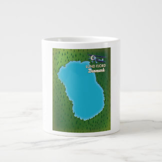 Lund Fjord Denmark map Large Coffee Mug