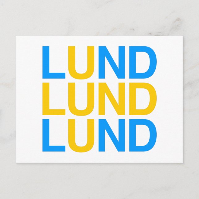 LUND Swedish Flag Postcard (Front)