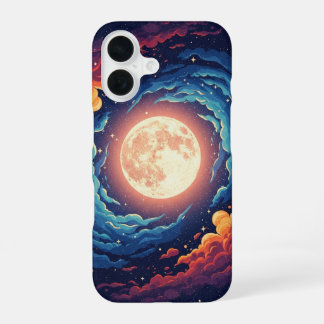 Lune Nébuleuse Rétro iPhone 16 Case