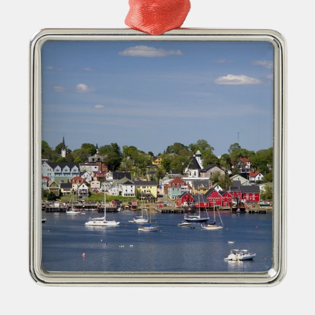 Lunenberg, Nova Scotia, Canada. 2 Metal Tree Decoration (Front)