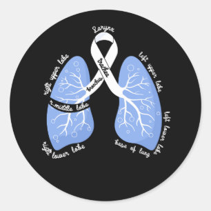 Lung Anatomy Pulmonologist Lung Cancer Awareness R Classic Round Sticker