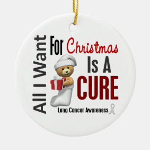 Lung Cancer All I Want For Christmas Ornaments