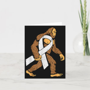 Lung Cancer Awareness Bigfoot White Ribbon Suprt M Card