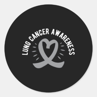 Lung Cancer Awareness Classic Round Sticker