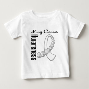 Lung Cancer Awareness Gemstone Ribbon Baby T-Shirt