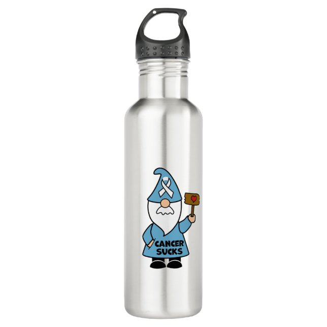 Lung Cancer Awareness Gnome   710 Ml Water Bottle (Front)