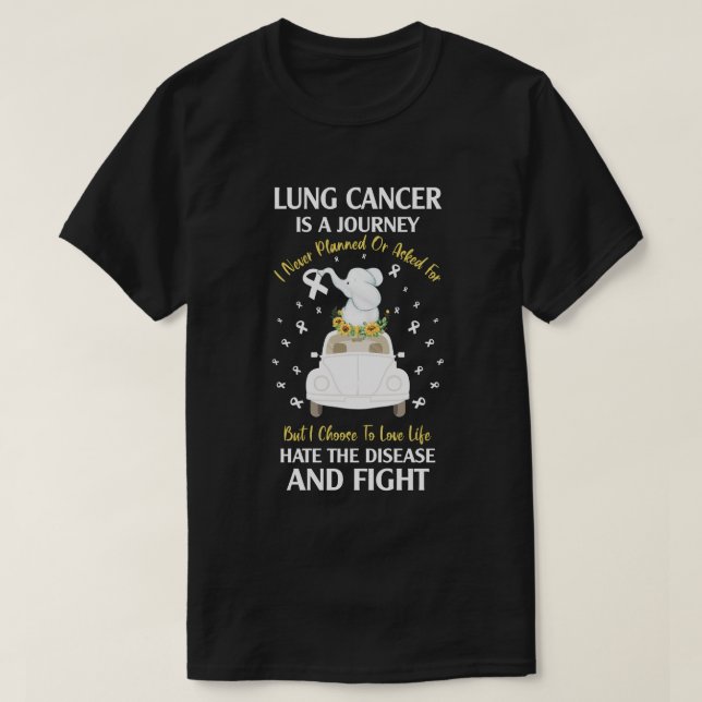 Lung Cancer Awareness Is A Journey T-Shirt (Design Front)