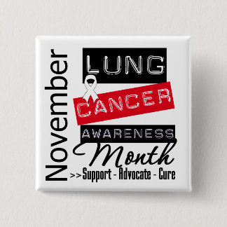 Lung Cancer Awareness Month 15 Cm Square Badge