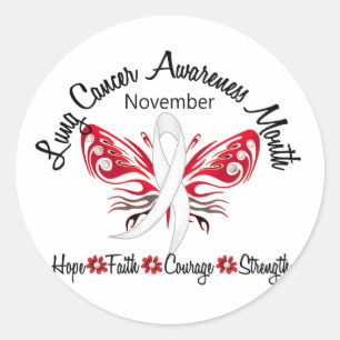Lung Cancer Awareness Month Butterfly 3.2 Classic Round Sticker