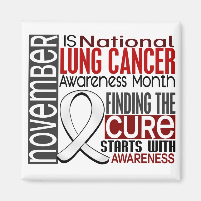 Lung Cancer Awareness Month Pearl Ribbon I2.5 Magnet (Front)