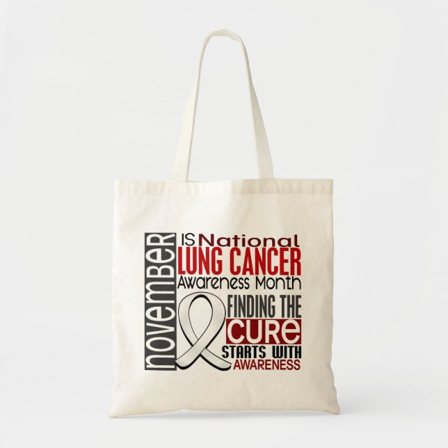 Lung Cancer Awareness Month Pearl Ribbon I2.5 Tote Bag (Front)