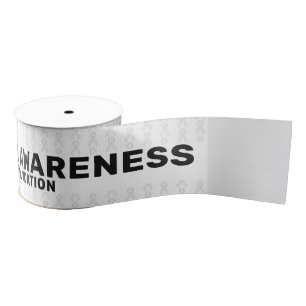 Lung Cancer Awareness Pattern Ribbon Grosgrain Ribbon
