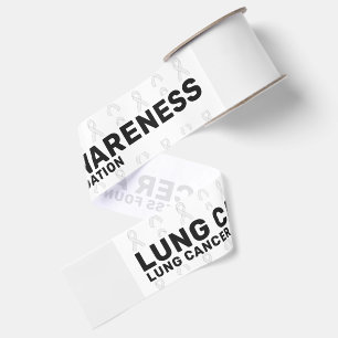Lung Cancer Awareness Pattern Ribbon Grosgrain Ribbon