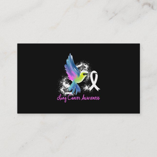 Lung Cancer Awareness Pearl Ribbon Business Card (Front)