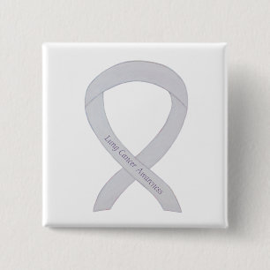 Lung Cancer Awareness Pearl Ribbon Custom Button