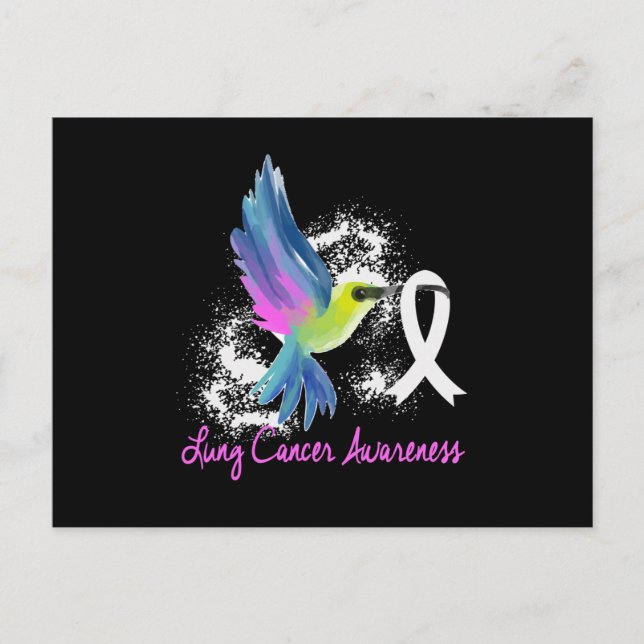 Lung Cancer Awareness Pearl Ribbon Invitation Postcard (Front)