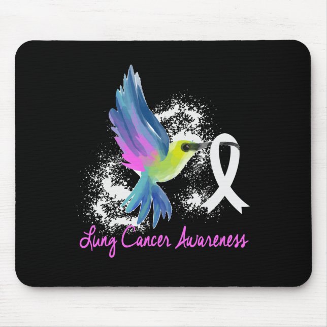 Lung Cancer Awareness Pearl Ribbon Mouse Mat (Front)