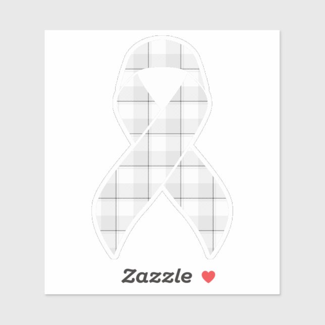 Lung Cancer Awareness Plaid Ribbon Gray (Sheet)