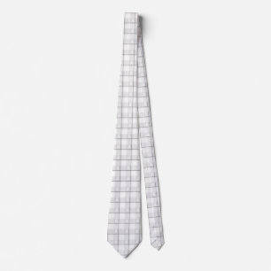 Lung Cancer Awareness Plaid White Ribbon Tie