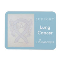 Lung Cancer Awareness Ribbon Angel Custom Magnet
