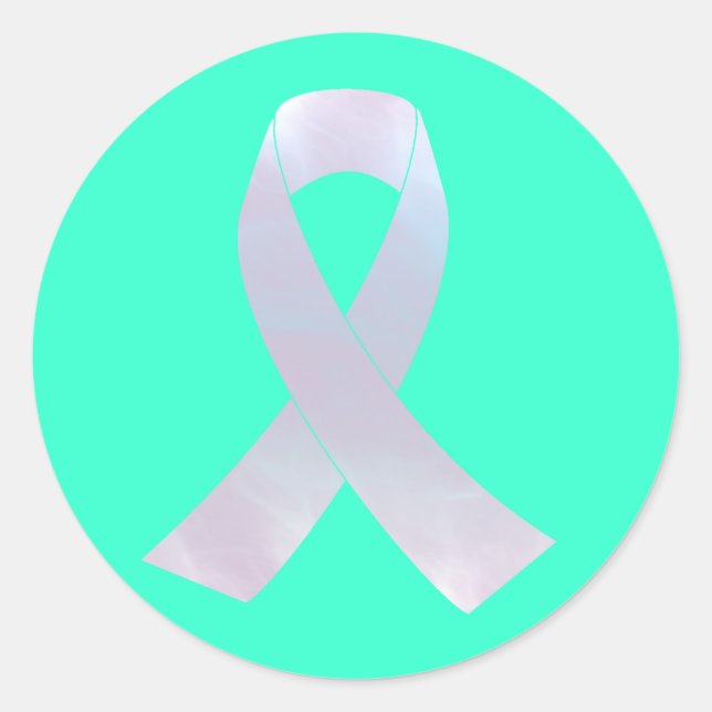 Lung Cancer Awareness Ribbon Classic Round Sticker (Front)