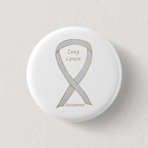 Lung Cancer Awareness Ribbon Custom Art Pin
