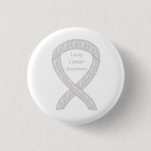 Lung Cancer Awareness Ribbon Custom Pin Buttons