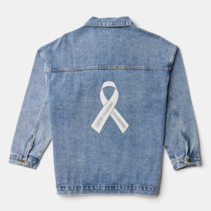 lung cancer Awareness Ribbon Denim Jacket