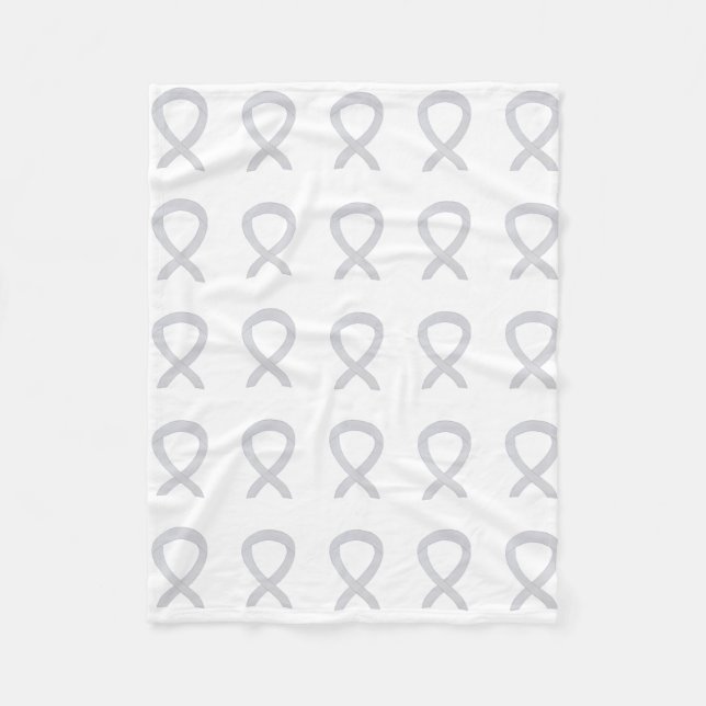 Lung Cancer Awareness Ribbon Fleece Blankets (Front)