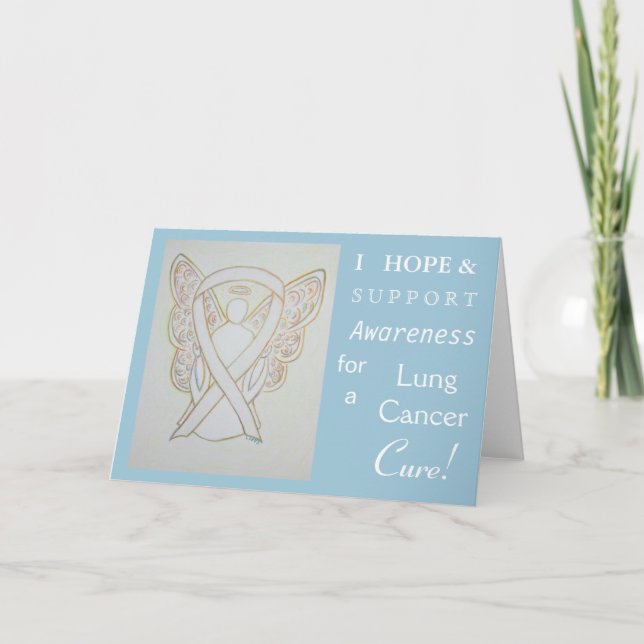 Lung Cancer Awareness Ribbon Greeting Card (Front)