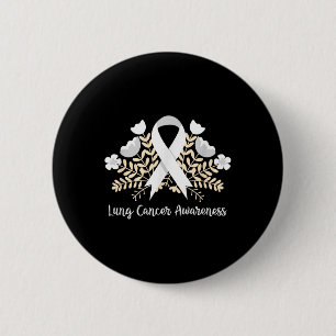 Lung Cancer Awareness Ribbon Lung Cancer  6 Cm Round Badge
