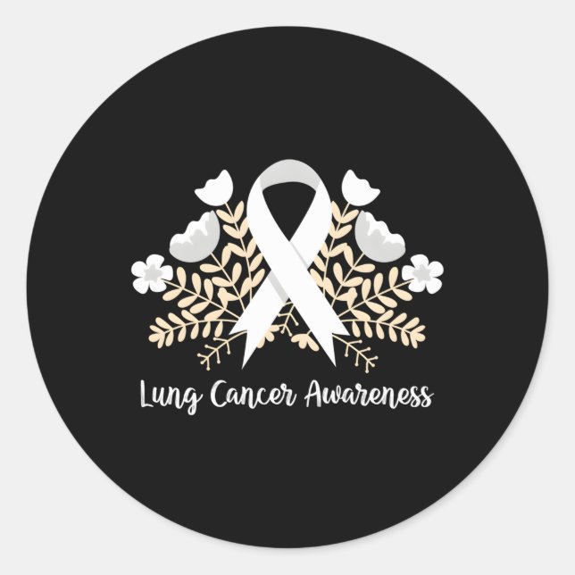 Lung Cancer Awareness Ribbon Lung Cancer Classic Round Sticker (Front)