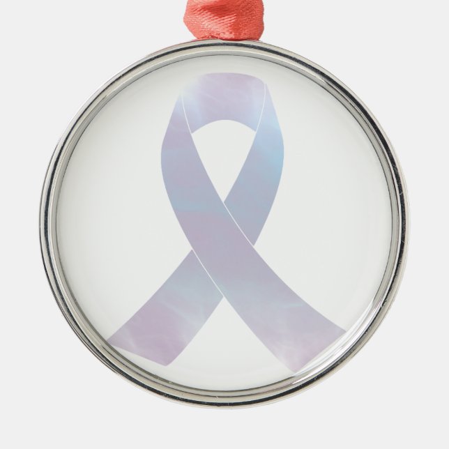 Lung Cancer Awareness Ribbon Metal Tree Decoration (Front)