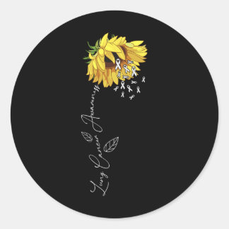 Lung Cancer Awareness Sunflower  Classic Round Sticker