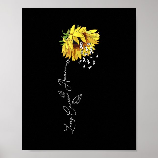 Lung Cancer Awareness Sunflower Poster (Front)