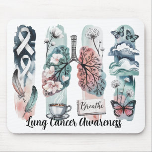 LUNG CANCER AWARENESS SUPPORT BRUSH STROKES MOUSE MAT