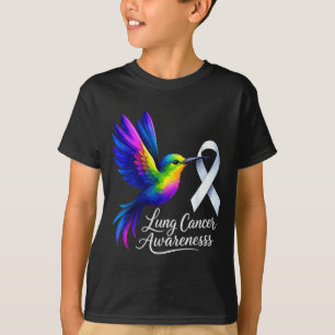 Lung Cancer Awareness Survivor Bird Design T-Shirt