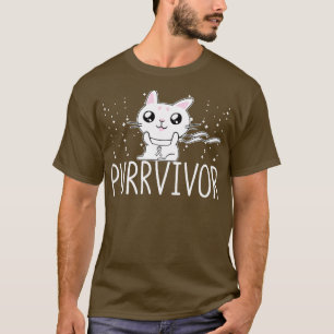 Lung Cancer Awareness Survivor Cat Purrvivor Gift T-Shirt