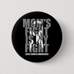Lung Cancer Awareness White Ribbon November Moms F 6 Cm Round Badge