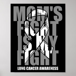 Lung Cancer Awareness White Ribbon November Moms F Poster
