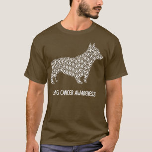 Lung Cancer Awareness White Ribbon Survivor- Dog W T-Shirt