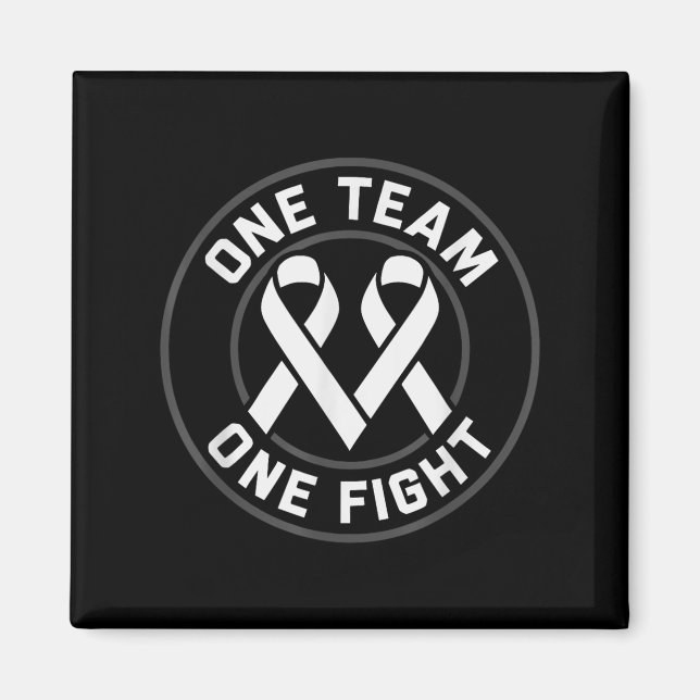 Lung Cancer Awareness White Ribbon Warrior Breathe Magnet (Front)