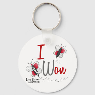 Lung Cancer Butterfly 2 I Won Key Ring