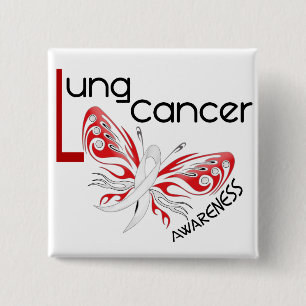 Lung Cancer BUTTERFLY 3.1 15 Cm Square Badge