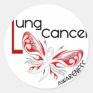 Lung Cancer BUTTERFLY 3.1 Classic Round Sticker